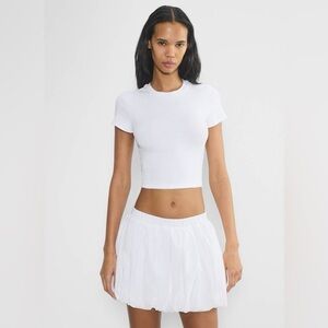 Aritzia Sunday Best Bubbly Poplin Mini Skirt in White Size 2XS